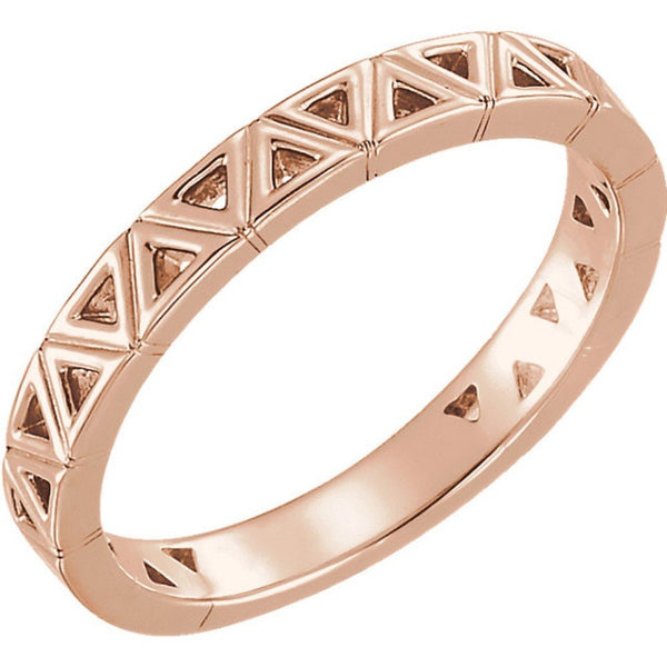 Stackable Geometric Ring, 14k Rose Gold