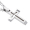 Men's Brushed Finish Open Cross Pendant Necklace , Stainless Steel, 22"