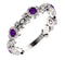 Platinum Amethyst and Diamond Vintage-Style Ring (0.03 Ctw, G-H Color, SI1-SI2 Clarity)