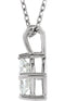 Princess-Cut Diamond Solitaire Pendant Necklace, Rhodium Plate 14k White Gold, 18" (1/2 Ctw, GH, I1)