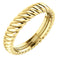 14k Yellow Gold 3.75mm Comfort-Fit Rope Pattern Band