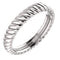 Rhodium-Plated 14k White Gold 3.75mm Comfort-Fit Rope Pattern Band