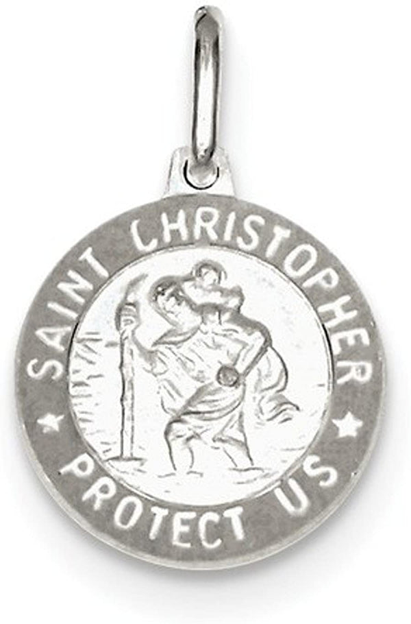 Sterling Silver Saint Christopher Medal Pendant (23X15 MM)