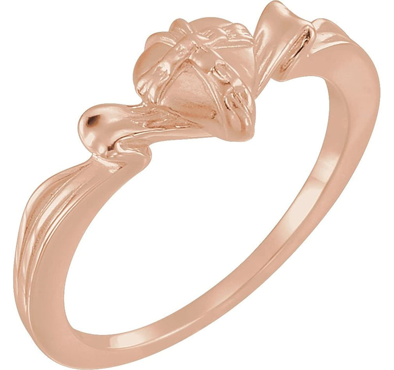 The Gift Wrapped Heart 14k Rose Gold Chastity Ring