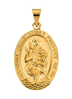 14k Yellow Gold St. Christopher Medal (25x17.5 MM)