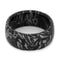 Black and White Composite Mokume Sleeve 10mm Comfort-Fit Matte Titanium Ring