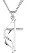 Methodist Cross Sterling Silver Pendant Necklace, 18"