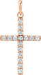 Diamond Cross Pendant, 14k Rose Gold (0.5 Ctw, Color GH, Clarity I1)