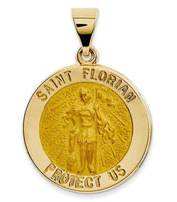 14k Yellow Gold St. Florian Medal Pendant (21X18MM)