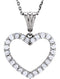 Diamond Heart 14k White Gold Pendant Necklace, 18" (1/2 Cttw)