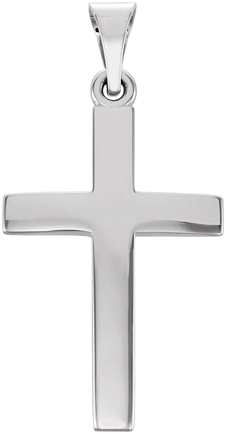 Cross Pendant, Rhodium-Plated 14k White Gold (27.00X13.70MM)