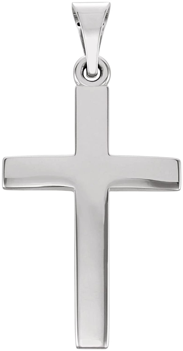 Cross Pendant, Rhodium-Plated 10k White Gold (27.00x13.70MM)