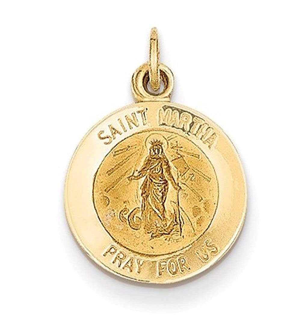 14k Yellow Gold St. Martha Medal Pendant (19X12MM)