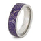 Meteorite Shavings Blue, Green, Purple Inlay 7mm Comfort-Fit Titanium Ring