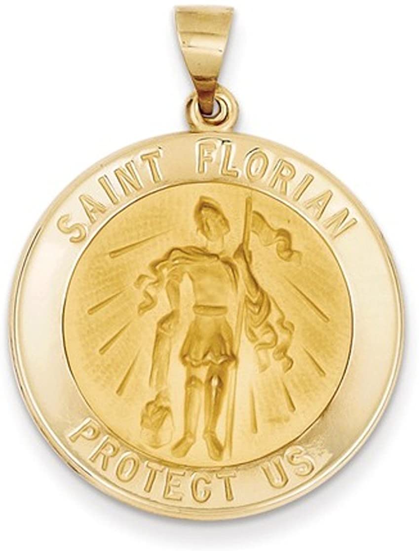 14k Yellow Gold St. Florian Medal Pendant (28X26MM)