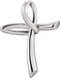 Freeform Cross Rhodium-Plated 18K White Gold Pendant (26.00X19.25 MM)