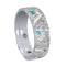 5-Stone Moissanite, Turquoise, Gibeon Meteorite 6mm Comfort-Fit Matte Titanium Wedding Band