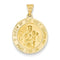 14k Yellow Gold Queen Of The Holy Scapular Reversible Medal Pendant (22X19MM)