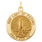 14k Yellow Gold Round Our Lady of Fatima Medal (22 MM)