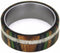 Dymondwood Camo and Deer Antler 8mm Comfort-Fit Matte Titanium Wedding Band, Size 6.75