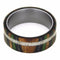 Dymondwood Camo and Deer Antler 8mm Comfort-Fit Matte Titanium Wedding Band