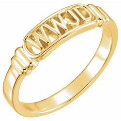 Ave 369 Men's 14k Yellow Gold 'What Would Jesus Do' WWJD Ring