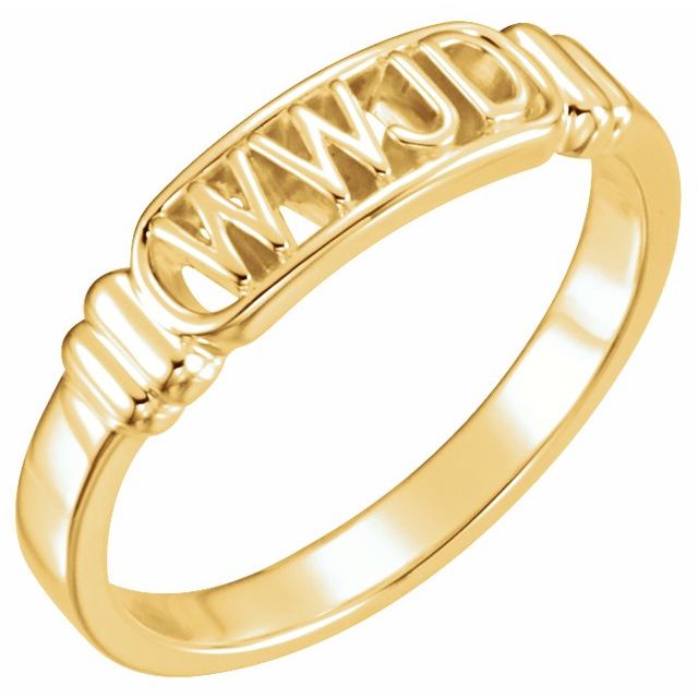 Ave 369 Women's 14k Yellow Gold 'What Would Jesus Do' WWJD Ring