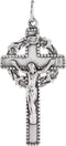 Crucifix with Crown of Thorns Sterling Silver Pendant Made in Holy Land