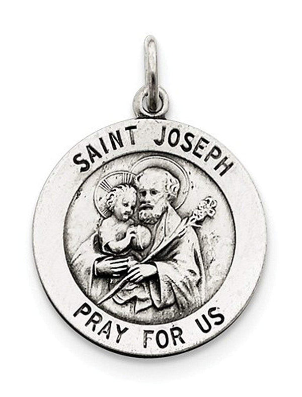 Sterling Silver Antiqued St. Joseph Medal (30X22MM)