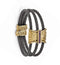 Throne Collection Gray Titanium, Bronze Amethyst Cable Link Cuff Bangle 12mm Bracelet, 6" (12MM)