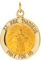 14k Yellow Gold Round St. Jude Thaddeus Medal (14.5MM)