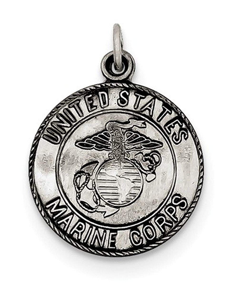 Sterling Silver US Marine Corp Medal (23X18MM)