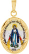 14k Yellow Gold Miraculous Hand-Painted Porcelain Medal (13x10 MM)