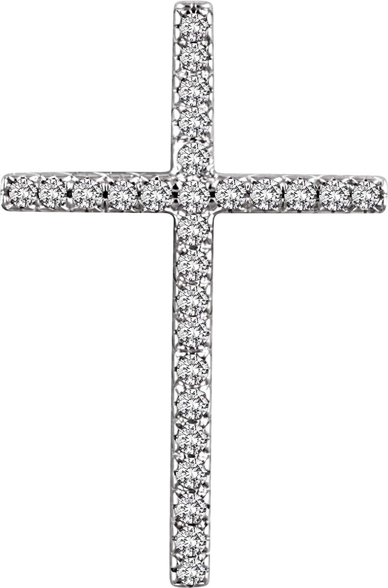 Diamond Latin Cross Pendant, 14k White Gold (.33 Ctw, H+ Color, I1 Clarity)