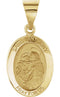 14k Yellow Gold Hollow Oval St. Anthony Medal (23x16 MM)