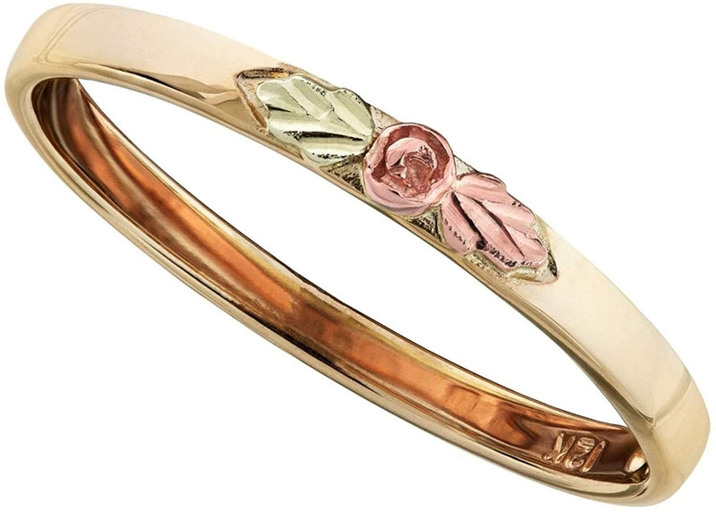 Ave 369 10k Yellow Gold Rosebud Stackable Ring, 12k Rose and Green Gold Black Hills Gold