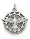 Sterling Silver Antiqued Holy Spirit Dove Medal (18X19MM)