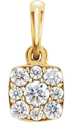 Diamond Cluster Pendant, 14k Yellow Gold (.25 Ctw, GH Color, I1 Clarity)