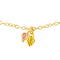 Grape Cluster and Leaf Drop Pendant Necklace, 10k Yellow Gold, 12k Green and Rose Gold Black Hills Gold Motif, 18"