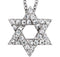 Petite Diamond Star of David 14k White Gold Necklace, 16" (1/6 Cttw)