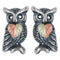 Oxidized Owl Leaf Earrings, Sterling Silver, 12k Green and Rose Gold Black Hills Gold Motif