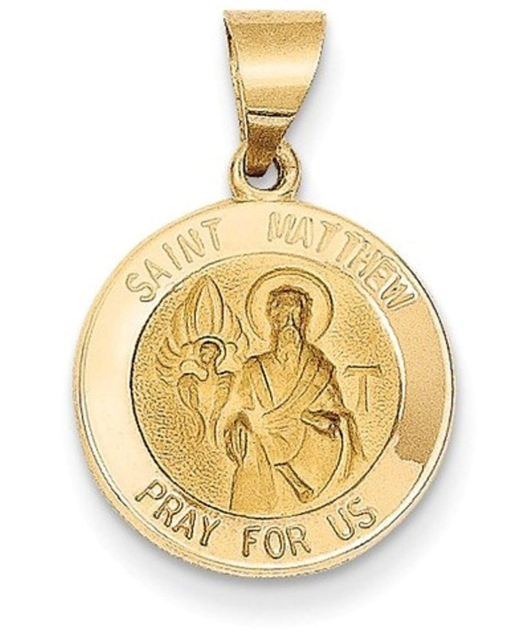 14k Yellow Gold St. Matthew Medal Pendant (17X15MM)