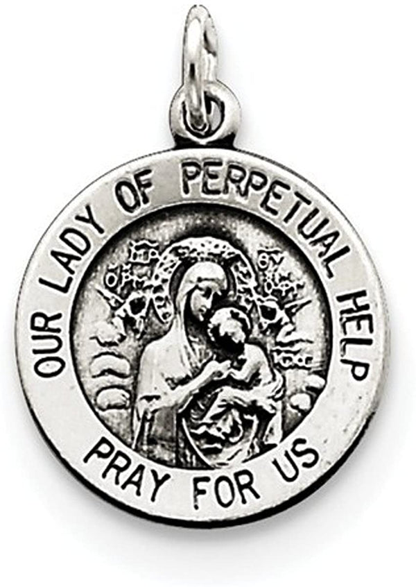 Sterling Silver Our Lady of Perpetual Help Medal (20X15MM)