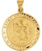 14k Yellow Gold Round Hollow St. Christopher Medal (18.25 MM)