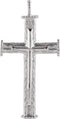 Men's Platinum Rugged Capital Cross Pendant