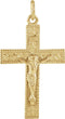 Thorn Crucifix 24k Gold-Plated Sterling Silver Pendant (35.94X21.88MM)