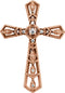 Diamond Milgrain Cross 14k Rose Gold Pendant (.025 Ctw, H+ Color, I1 Clarity)