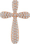 Diamond Petal Cross Pendant, 14k Rose Gold (.5 Ctw, H+ Color, I1 Clarity)