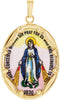 14k Yellow Gold Miraculous Hand-Painted Porcelain Medal (13x10 MM)