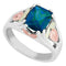 June Birthstone Created Alexandrite Ring, Sterling Silver, 12k Green and Rose Gold Black Hills Silver Motif